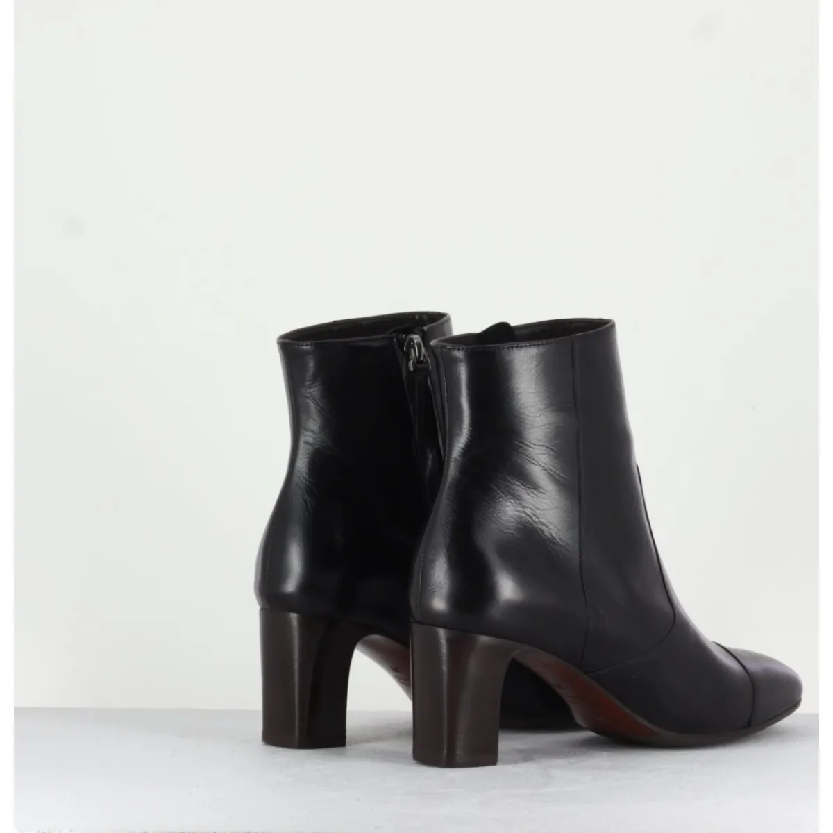 Online GARRICE LAB Bottines petit talons en cuir F568 - NOIR