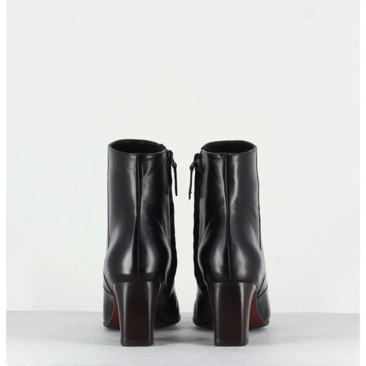 Online GARRICE LAB Bottines petit talons en cuir F568 - NOIR