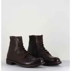 Sale OFFICINE CREATIVE Bottines plates à lacets en cuir - MARS007 MARRON