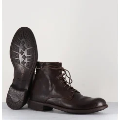 Sale OFFICINE CREATIVE Bottines plates à lacets en cuir - MARS007 MARRON