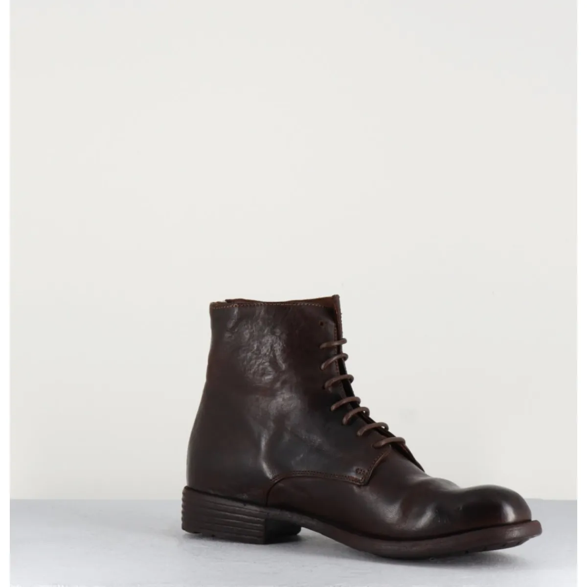 Sale OFFICINE CREATIVE Bottines plates à lacets en cuir - MARS007 MARRON