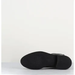 New ALBERTO FASCIANI Bottines plates en cuir - CAMIL 70009 BLACK NOIR