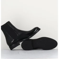 ALBERTO FASCIANI Bottines plates en cuir à élastiques - CAMIL 70017 BLACK NOIR