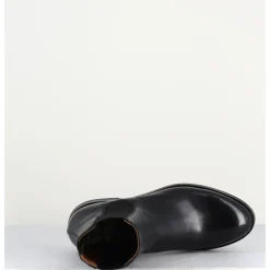 ALBERTO FASCIANI Bottines plates en cuir à élastiques - CAMIL 70017 BLACK NOIR