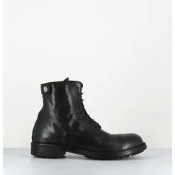Sale OFFICINE CREATIVE Bottines souples à lacets en cuir brossé noir & kaki - SERGEANT 103 SUPERNERO