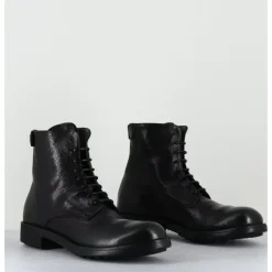 Sale OFFICINE CREATIVE Bottines souples à lacets en cuir brossé noir & kaki - SERGEANT 103 SUPERNERO