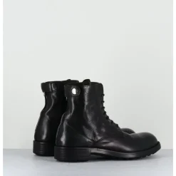 Sale OFFICINE CREATIVE Bottines souples à lacets en cuir brossé noir & kaki - SERGEANT 103 SUPERNERO