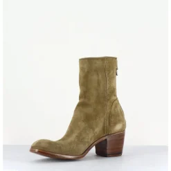 Outlet ALBERTO FASCIANI Bottines talon bottier en daim - MAYA31019D CAMEL
