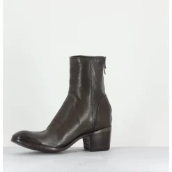 Online ALBERTO FASCIANI Bottines talons bottier en cuir gris taupe - Maya31019 NOIR