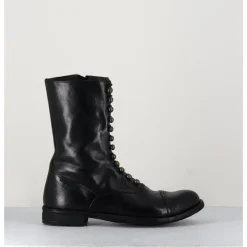 Outlet OFFICINE CREATIVE Bottines tige haute en cuir à boutons - LEXIKON101 NERO NOIR