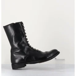 Outlet OFFICINE CREATIVE Bottines tige haute en cuir à boutons - LEXIKON101 NERO NOIR