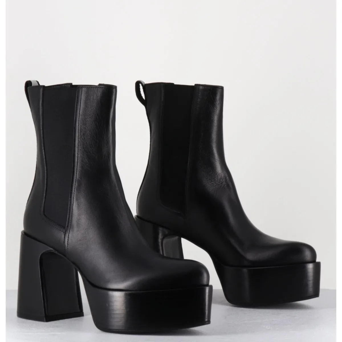 Discount PREMIATA Bouts à plateforme bout pointu cuir - M6571 NAPPA NERO NOIR