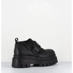 LOFINA Chaussures à boucle réglable en cuir semelle épaisse - 4005 GAS NERO NOIR