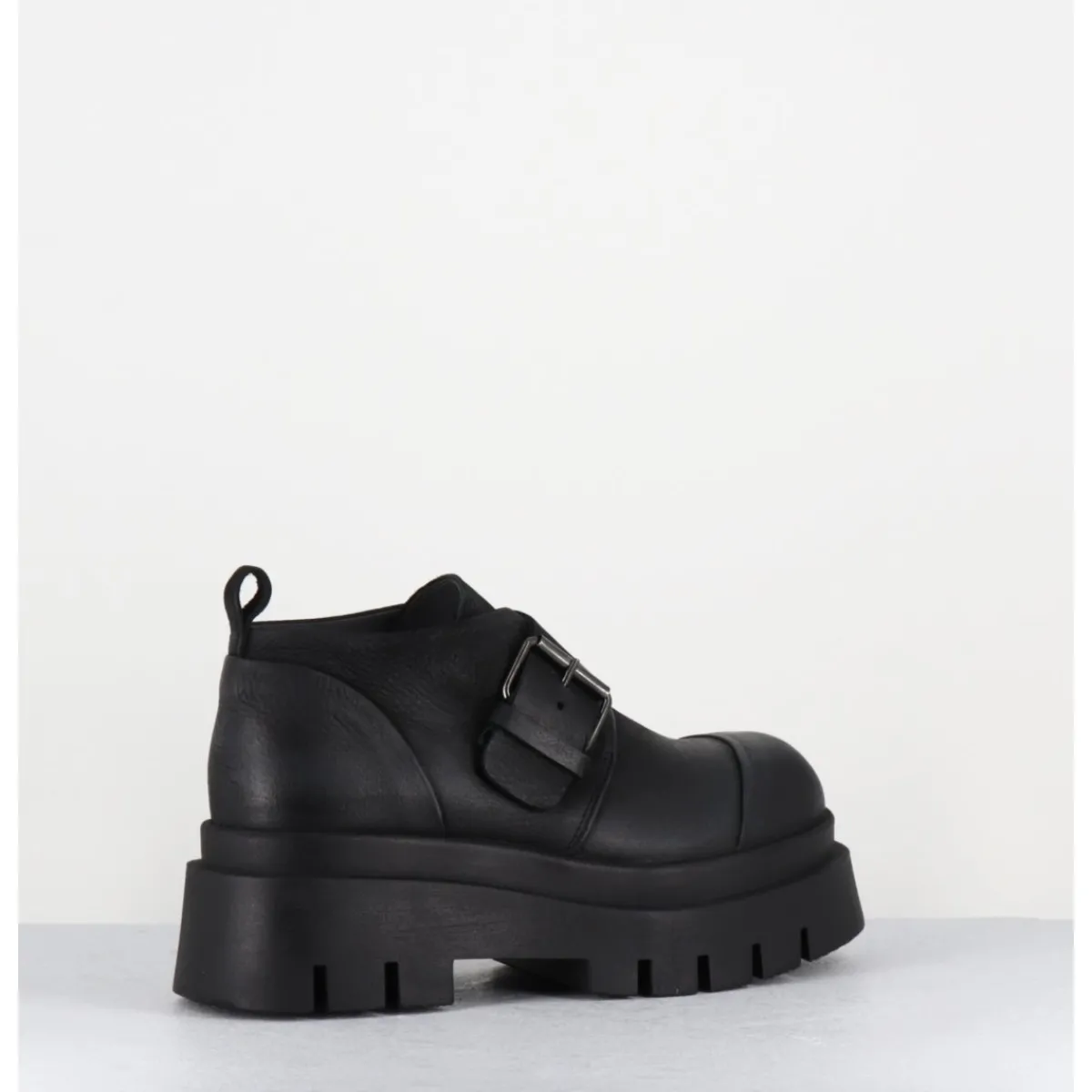 LOFINA Chaussures à boucle réglable en cuir semelle épaisse - 4005 GAS NERO NOIR