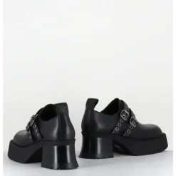 Best E8 BY MIISTA Chaussures à plateforme en cuir boucles & oeillets - UTE BLACK BROGUES NOIR