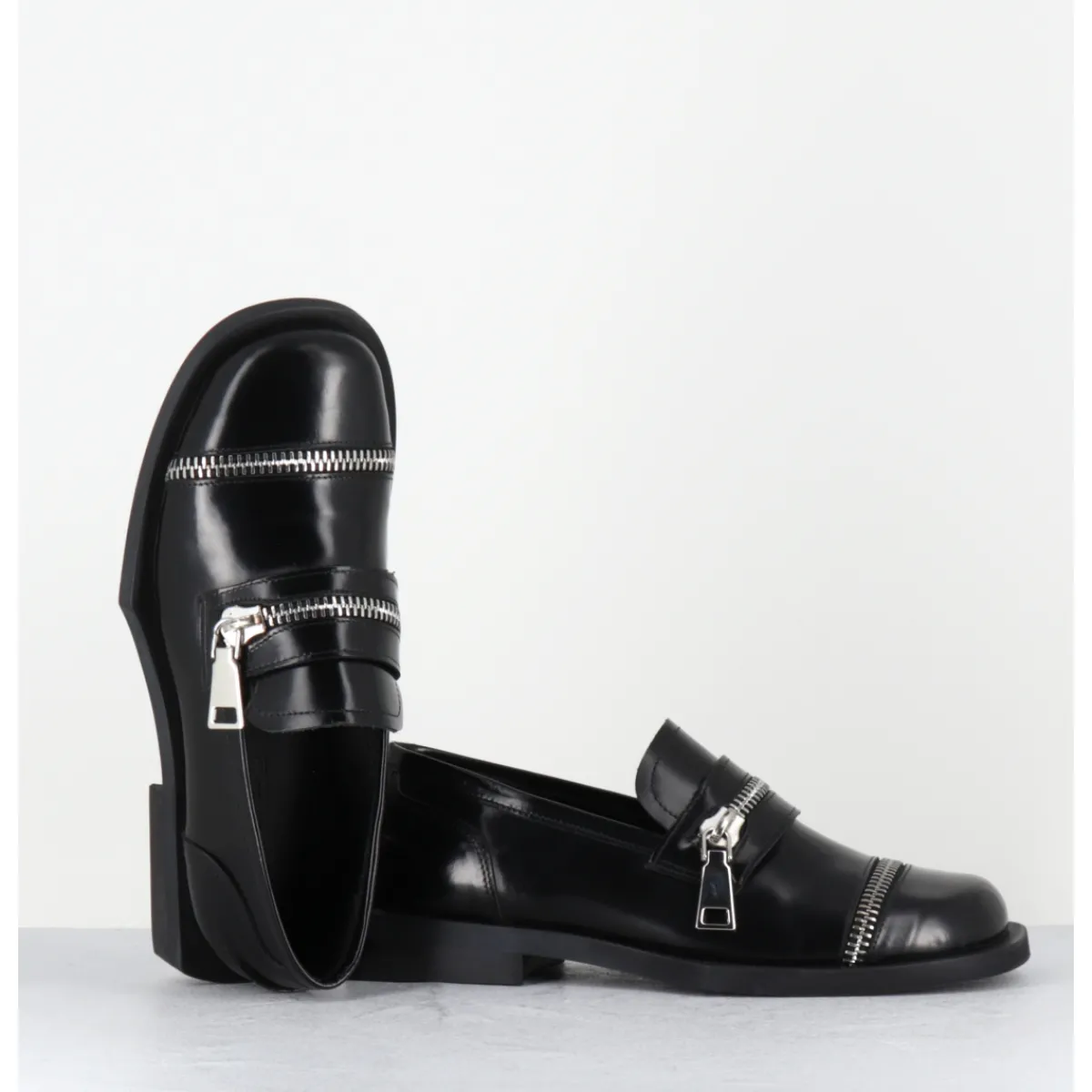 Online GARRICE LAB Chaussures en cuir glacé zip - ORIA ABRA NERO NOIR