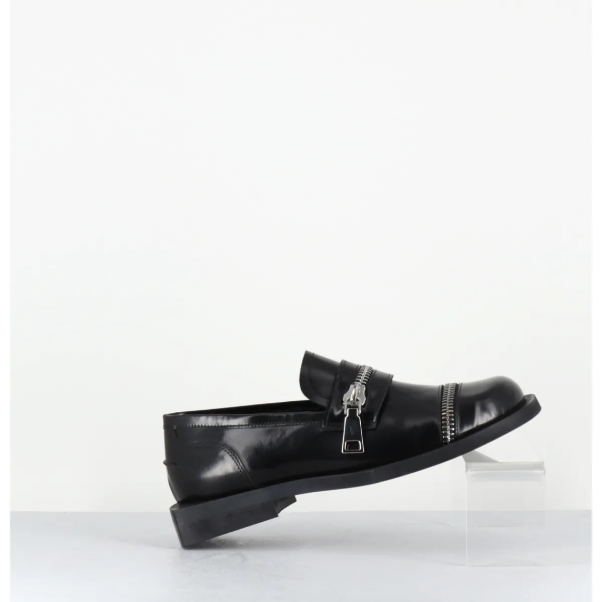 Online GARRICE LAB Chaussures en cuir glacé zip - ORIA ABRA NERO NOIR