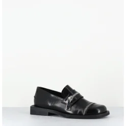 Online GARRICE LAB Chaussures en cuir glacé zip - ORIA ABRA NERO NOIR