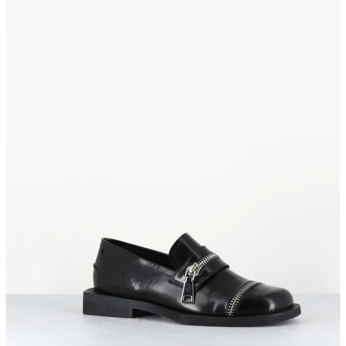 Online GARRICE LAB Chaussures en cuir glacé zip - ORIA ABRA NERO NOIR