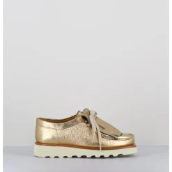 Sale TO&CO Chaussures légères en cuir doré frange amovible - 6549 AIR FRANGIA DORE