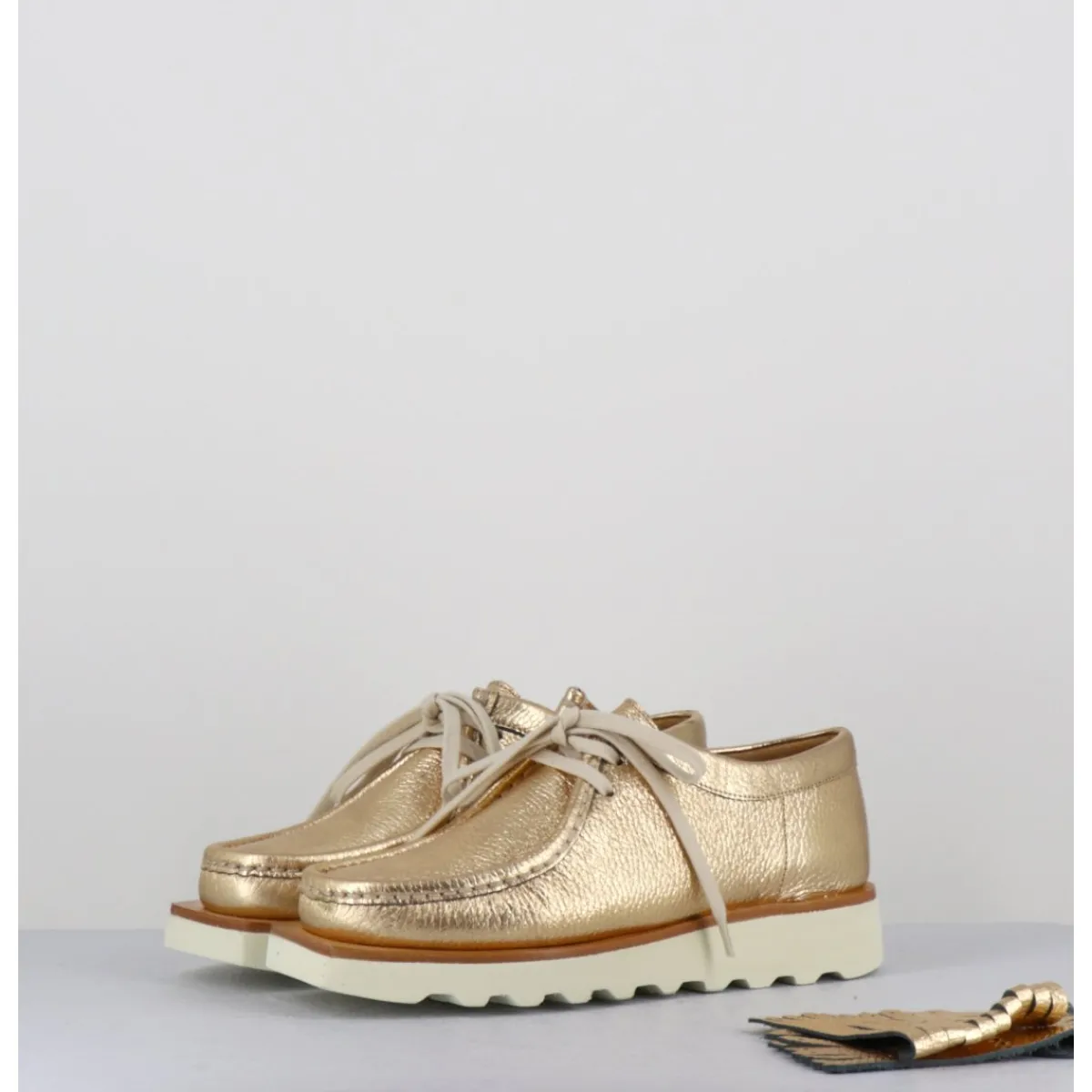 Sale TO&CO Chaussures légères en cuir doré frange amovible - 6549 AIR FRANGIA DORE