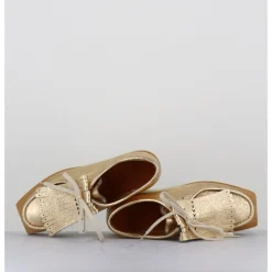 Sale TO&CO Chaussures légères en cuir doré frange amovible - 6549 AIR FRANGIA DORE