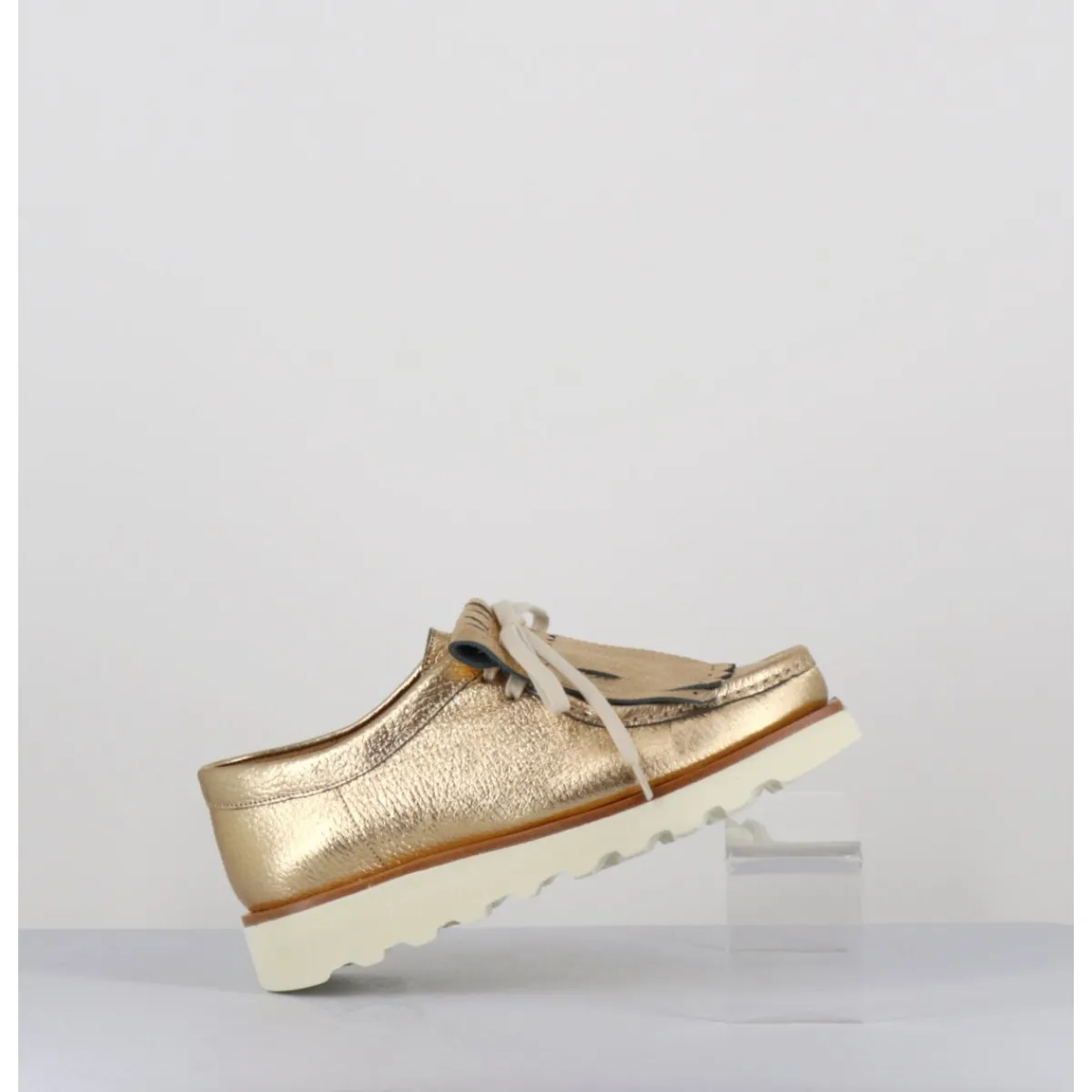 Sale TO&CO Chaussures légères en cuir doré frange amovible - 6549 AIR FRANGIA DORE