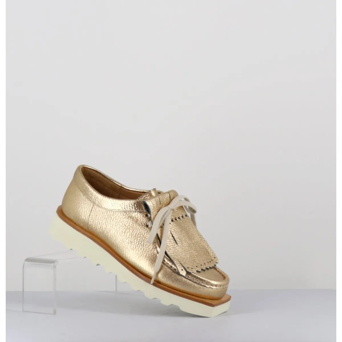 Sale TO&CO Chaussures légères en cuir doré frange amovible - 6549 AIR FRANGIA DORE