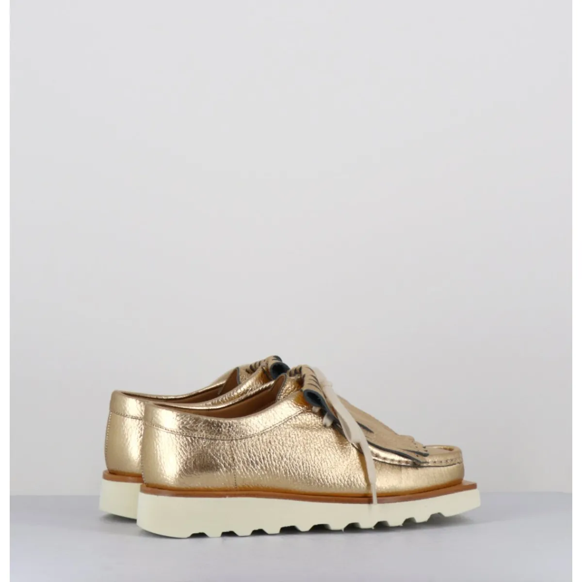 Sale TO&CO Chaussures légères en cuir doré frange amovible - 6549 AIR FRANGIA DORE