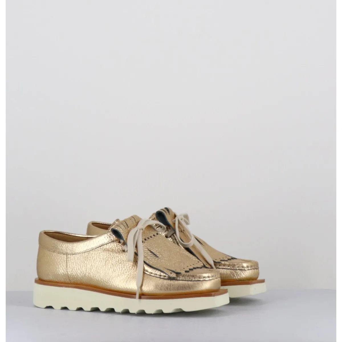 Sale TO&CO Chaussures légères en cuir doré frange amovible - 6549 AIR FRANGIA DORE