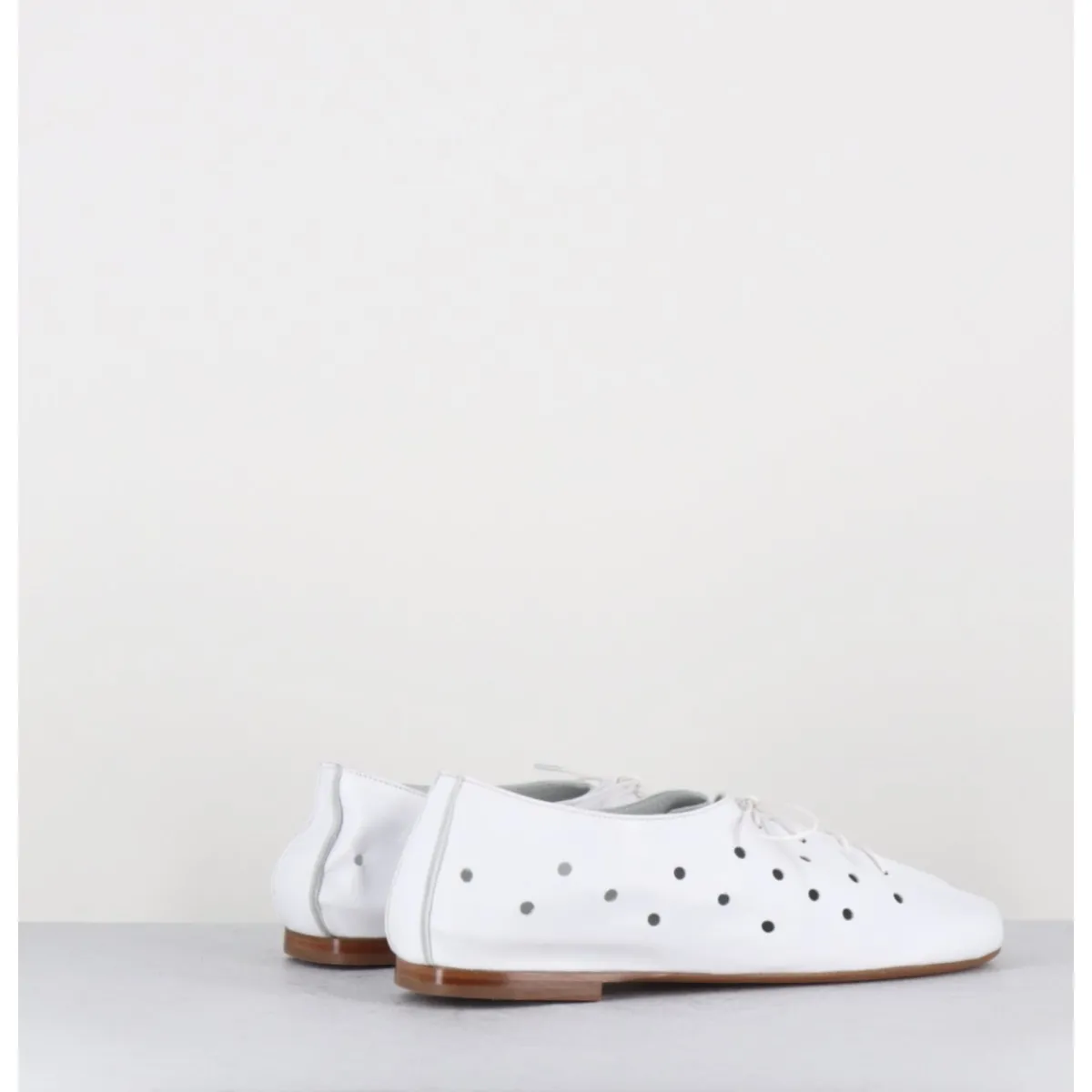 ANTONIO BARBATO Chaussures minimalistes à lacets en cuir perforé - AB4651 NAPPATO BIANCO BLANC