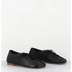 ANTONIO BARBATO Chaussures minimalistes à lacets en cuir perforé - AB4651 NAPPATO NERO NOIR