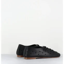 ANTONIO BARBATO Chaussures minimalistes à lacets en cuir perforé - AB4651 NAPPATO NERO NOIR