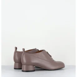 Sale AUDLEY Chaussures petit talon et zip central en cuir taupe - IROY NAPPA FUNGHI GRIS