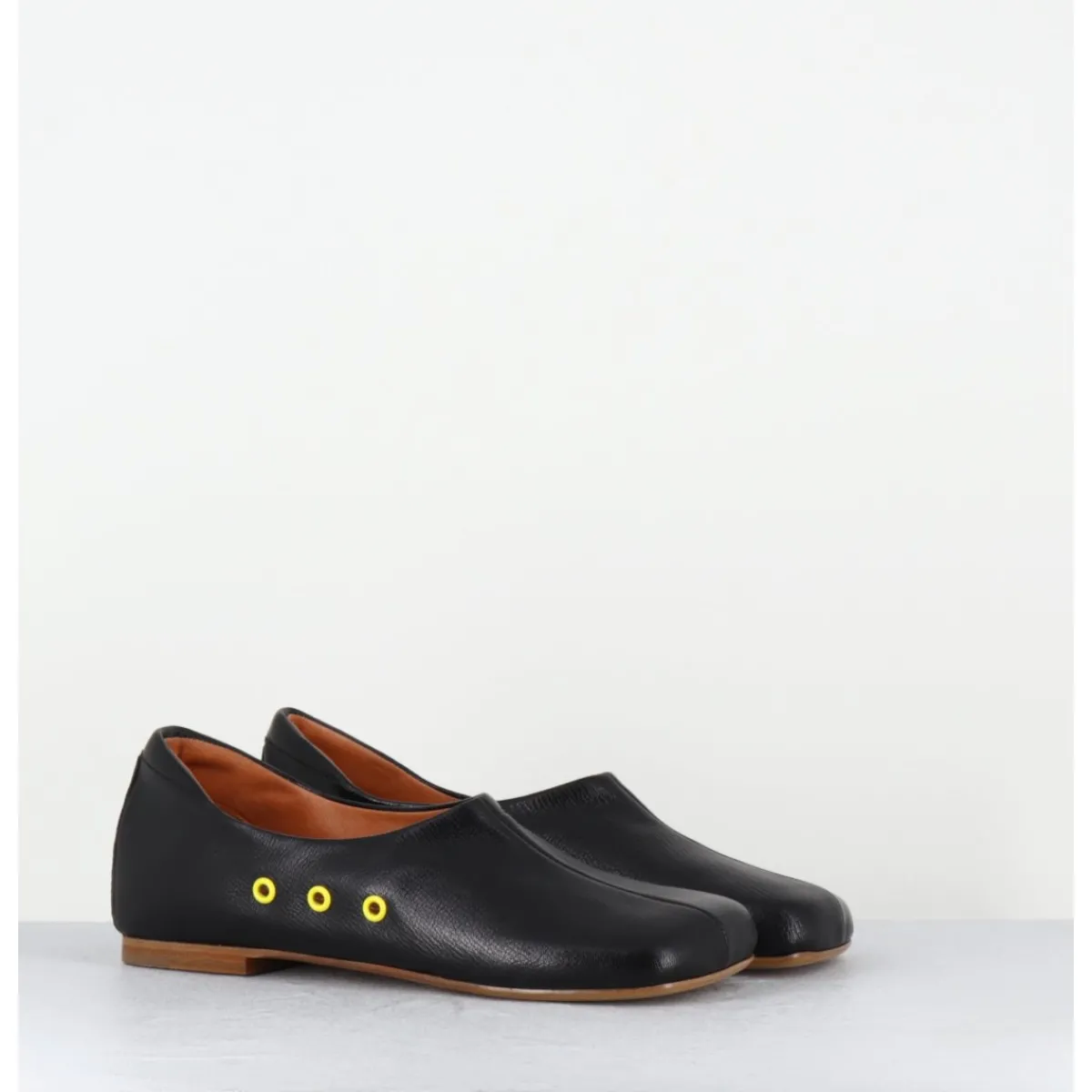 Sale ANTONIO BARBATO Chaussures plates en cuir esprit 60s - AB4624 MADRAS NERO NOIR