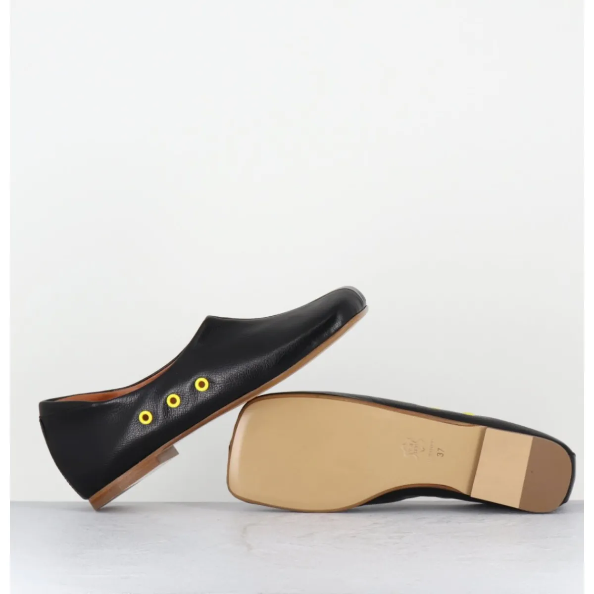 Sale ANTONIO BARBATO Chaussures plates en cuir esprit 60s - AB4624 MADRAS NERO NOIR