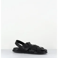 New GARRICE LAB Chaussures plates en cuir semi-ouvertes - KEROU TEXANO NERO NOIR