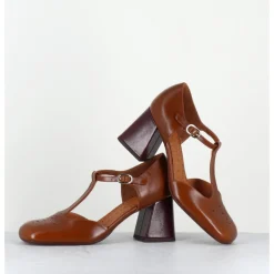 Sale CHIE MIHARA Chaussures salomé en cuir & bordeaux - SYKA DUNPACK CUERO CAMEL