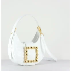 Sale LES PETITS JOUEURS Cindy Golden Buckle - Croco BLANC