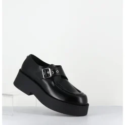 Online OA NON FASHION Creepers en cuir glacé - COOL ABRA NERO NOIR