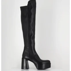 Outlet PREMIATA Cuissardes à plateforme en cuir - M6575 NAPPA NERO NOIR