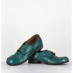 Best MOMA Derbies à lacets en cuir métallisé ligne japonisante - 45401A BON MALTA BLEU