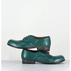 Best MOMA Derbies à lacets en cuir métallisé ligne japonisante - 45401A BON MALTA BLEU
