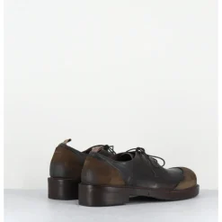 Best GARRICE LAB Derbies à lacets en cuir brossé & bout rapporté - GAMAN DAVIS MUD MARRON