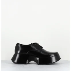 Sale VIC MATIE Derbies à plateforme en cuir glacé - 1F2408D LATTEX BLACK NOIR