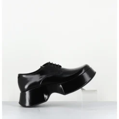 Sale VIC MATIE Derbies à plateforme en cuir glacé - 1F2408D LATTEX BLACK NOIR