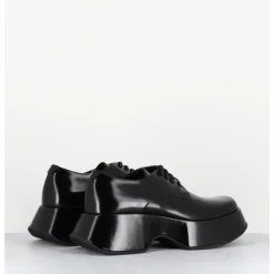 Sale VIC MATIE Derbies à plateforme en cuir glacé - 1F2408D LATTEX BLACK NOIR