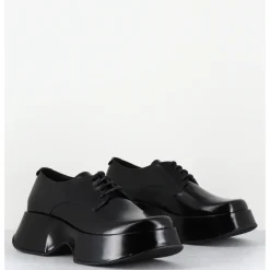 Sale VIC MATIE Derbies à plateforme en cuir glacé - 1F2408D LATTEX BLACK NOIR