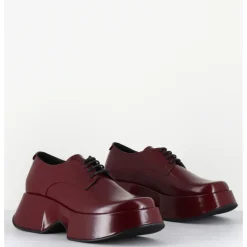 Online VIC MATIE Derbies à plateforme en cuir glacé x - 1F2408D LATTEX DARK RED BORDEAU