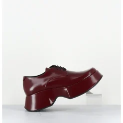 Online VIC MATIE Derbies à plateforme en cuir glacé x - 1F2408D LATTEX DARK RED BORDEAU